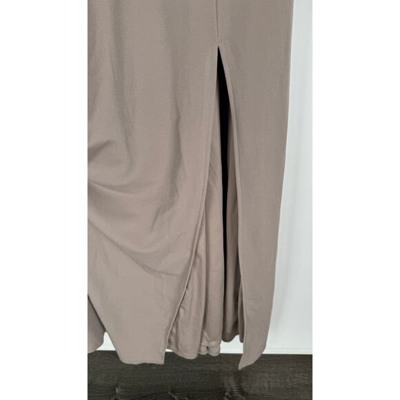 Birdy Grey Alex Convertible Dress Crepe Womens Small Taupe Bridesmaid Formal - Picture 5 of 11